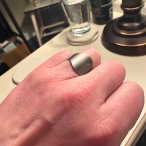 Cigar Band ring, Matte Black Rhodium